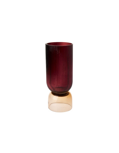Vaso in vetro bicolore viola e ambra in luxury box