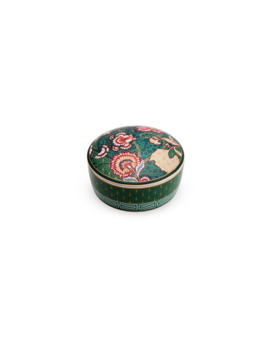Portagioie tondo 13x6,5 cm in porcellana con coperchio living chintz in luxury box