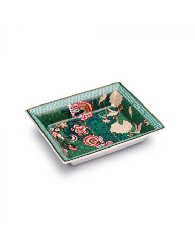 Svuotatasche 19,5x15,5 cm in porcellana con coperchio living chintz in luxury box
