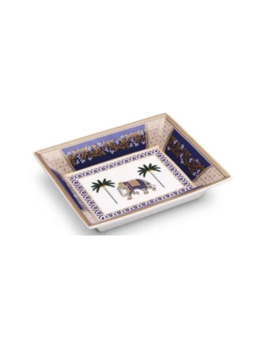 Svuotatasche 19,5x15,5 cm in porcellana con coperchio living jaipur in luxury box