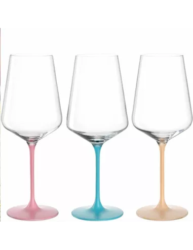 Set 6 Calici in Vetro 560ml Colori Assortiti Brera