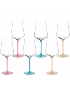 Set 6 Calici in Vetro 560ml Colori Assortiti Brera 2