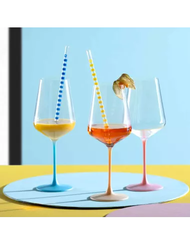Set 6 Calici in Vetro 560ml Colori Assortiti Brera
