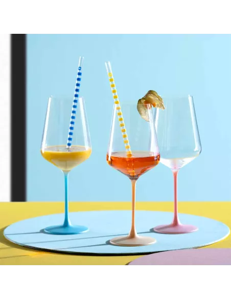 Set 6 Calici in Vetro 560ml Colori Assortiti Brera