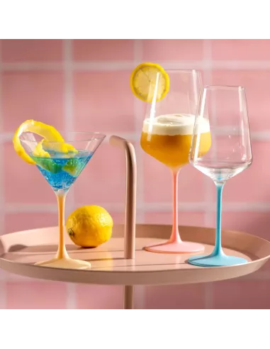 Set 6 Calici in Vetro 560ml Colori Assortiti Brera