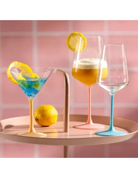 Set 6 Calici in Vetro 560ml Colori Assortiti Brera
