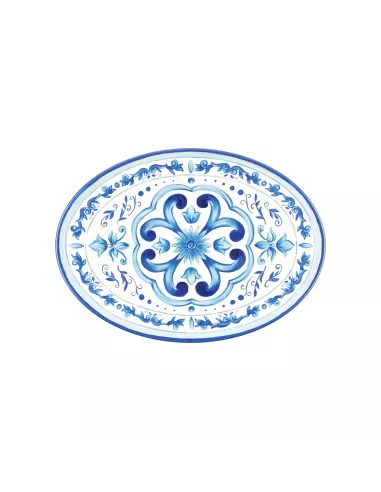 Vassoio Ovale Grande in Melamina Blues