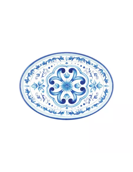 Vassoio Ovale Grande in Melamina Blues