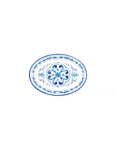 Vassoio Ovale Piccolo in Melamina Blues