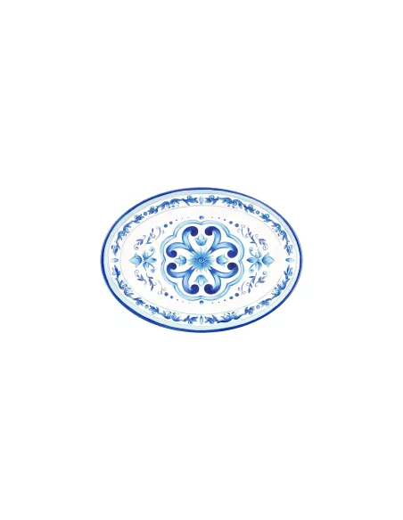 Vassoio Ovale Piccolo in Melamina Blues