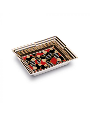Svuotatasche 19,5x15,5 cm in porcellana con coperchio living catene in luxury box