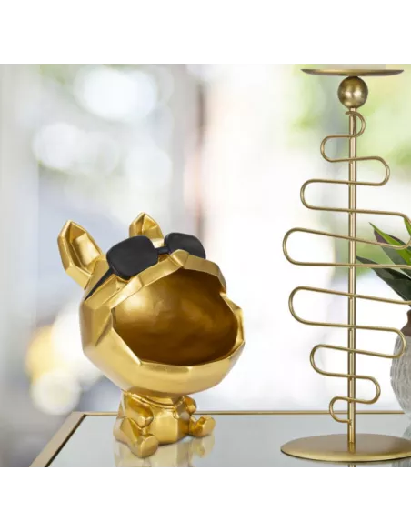 Cane Svuotatasche In Resina Colore Oro