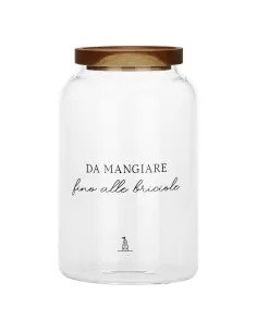Barattolo Biscotti I Garbati In Vetro Borosilicato Con Tappo In Legno D' Acacia