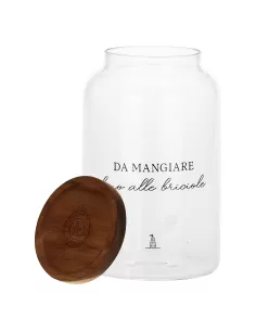 Barattolo Biscotti I Garbati In Vetro Borosilicato Con Tappo In Legno D' Acacia 2