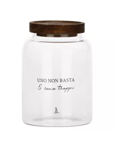 Barattolo caffè I Garbati In Vetro Borosilicato Con Tappo In Legno D' Acacia