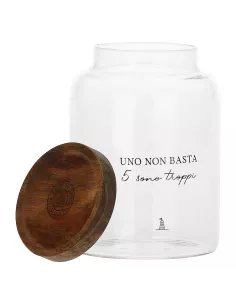 Barattolo caffè I Garbati In Vetro Borosilicato Con Tappo In Legno D' Acacia 2