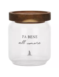 Barattolo Zucchero I Garbati In Vetro Borosilicato Con Tappo In Legno D' Acacia