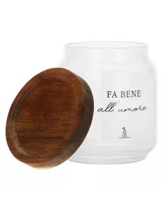 Barattolo Zucchero I Garbati In Vetro Borosilicato Con Tappo In Legno D' Acacia 2