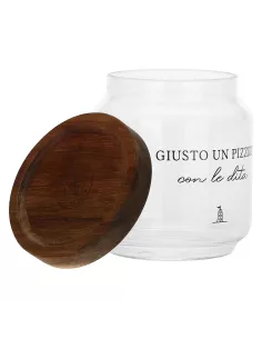 Barattolo Sale I Garbati In Vetro Borosilicato Con Tappo In Legno D' Acacia 2