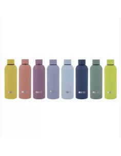Bottiglia Termica Free Time Rubber In Acciaio Inox 500 Ml Colori Assortiti - 1Pz