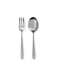 Set 2 Posate a Servire Cucchiaio e Forchetta in Acciaio Inox 18/10 Linea Malachite