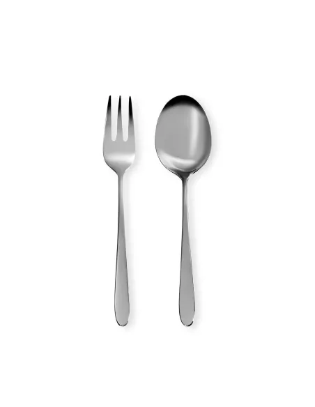 Set 2 Posate a Servire Cucchiaio e Forchetta in Acciaio Inox 18/10 Linea Malachite