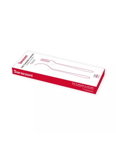 Set 2 Posate a Servire Cucchiaio e Forchetta in Acciaio Inox 18/10 Linea Malachite