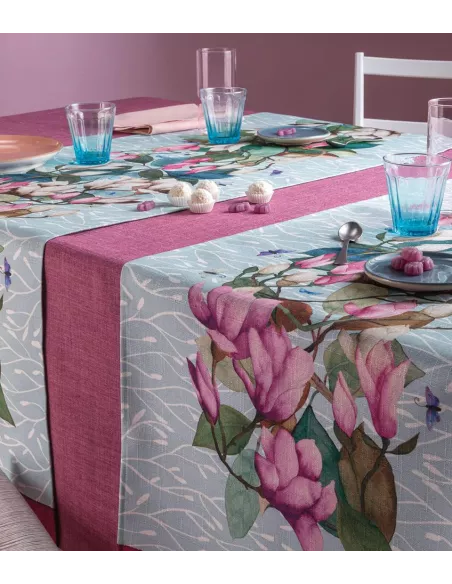 Magnolia - Runner Da Tavola In Filato Antimacchia E Idrorepellente 50x155 Cm