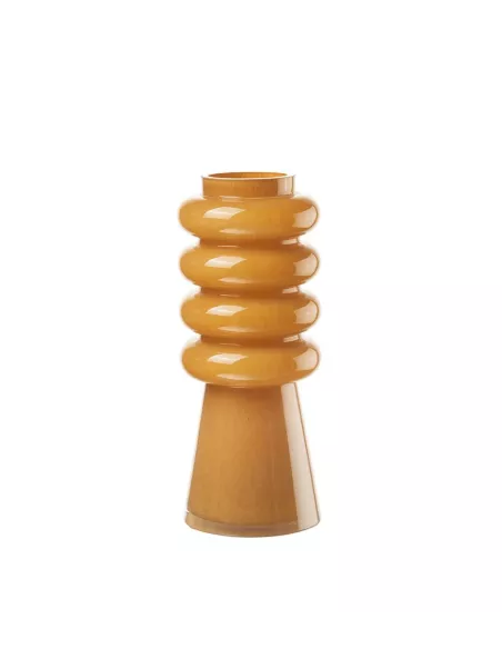 Vaso Alto In Vetro Giallo Ocra - L'oca Nera
