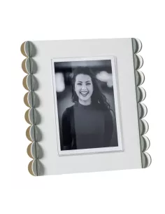 Portafoto Volans Grande Bianco Marmo Giada Oro Laccato