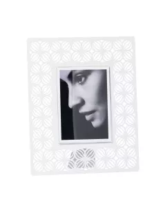 Portafoto Ikat Grande Bianco Marmo