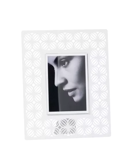 Portafoto Ikat Grande Bianco Marmo