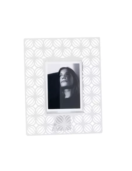 Portafoto Ikat Piccolo Bianco Marmo