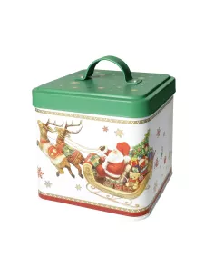 Barattolo Quadrato Christmas Metal Tappo Verde