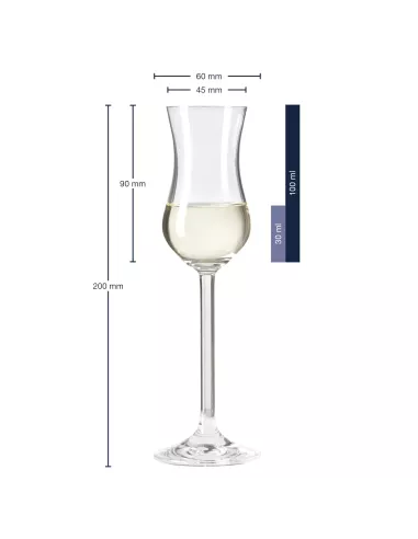 Set 6 Calici Grappa in Vetro 100ml Daily