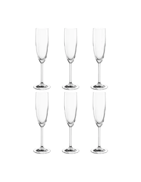 Set 6 Flute Champagne in Vetro 200ml Daily