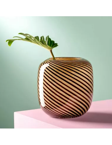Vaso Filo Marrone in Vetro 16 cm