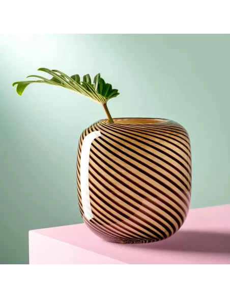 Vaso Filo Marrone in Vetro 16 cm
