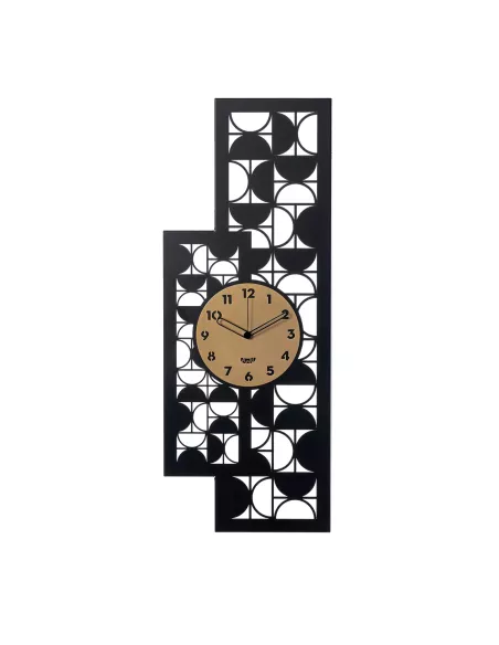 Orologio da parete Vogue Nero e Oro Laccato