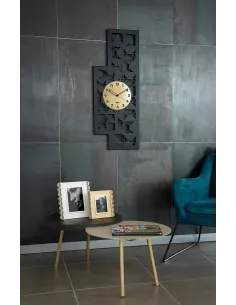 Orologio da parete Vogue Nero e Oro Laccato 2