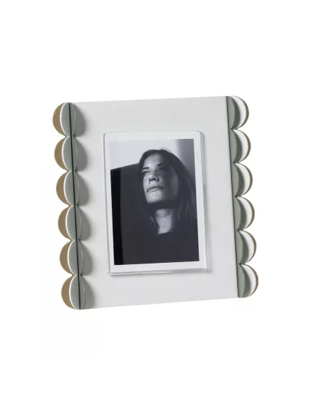 Portafoto Volans Piccolo Bianco Marmo Giada Oro Laccato