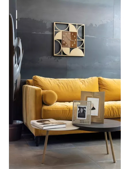 Orologio da parete Glam  Oro Laccato e Caramello Industrial