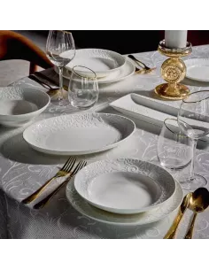 Piatto rettangolare con 3 scomparti Cm 34x12 New Bone China Bianco Etoile 2