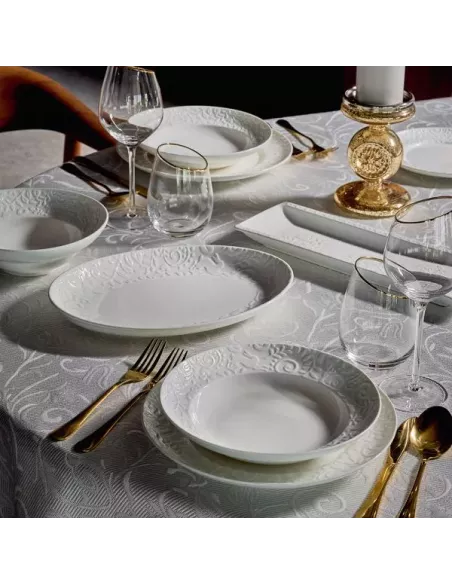 Piatto rettangolare con 3 scomparti Cm 34x12 New Bone China Bianco Etoile