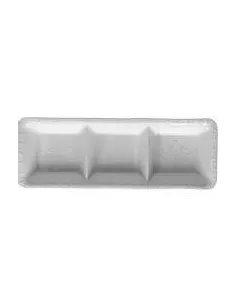 Piatto rettangolare con 3 scomparti Cm 34x12 New Bone China Bianco Etoile