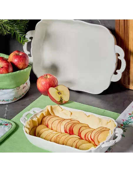 Pirofila con Manici Rettangolare in Porcellana Bianca cm 39x23x6,5 Bistro Brigitte