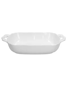 Pirofila con Manici Rettangolare in Porcellana Bianca cm 39x23x6,5 Bistro Brigitte