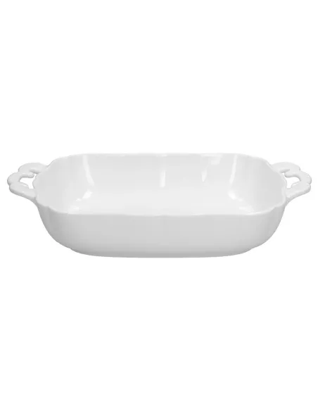 Pirofila con Manici Rettangolare in Porcellana Bianca cm 39x23x6,5 Bistro Brigitte