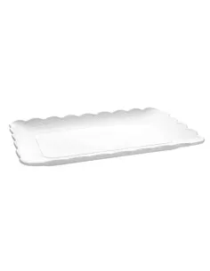 Piatto Rettangolare Cm 36x24 Lace Porcellana Bianco