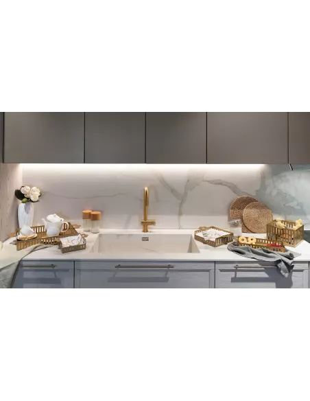 Vassoio moderno piccolo Old Oro Laccato
